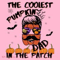 Coolest Pumpkin In The Patch Funny Halloween Dad Gift Cool Gift Coaster thumb 2