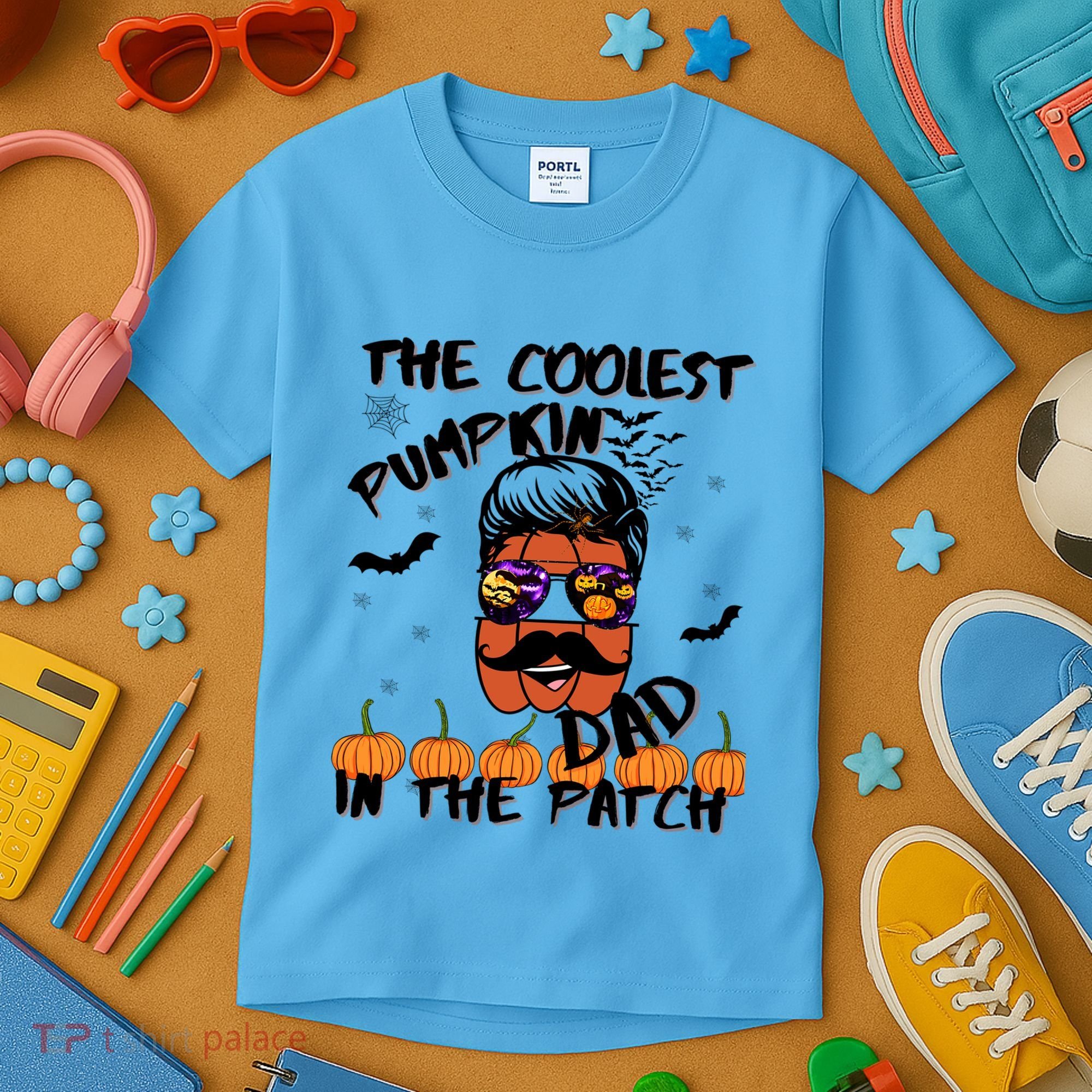 Coolest Pumpkin In The Patch Funny Halloween Dad Gift Cool Gift Kids T-Shirt