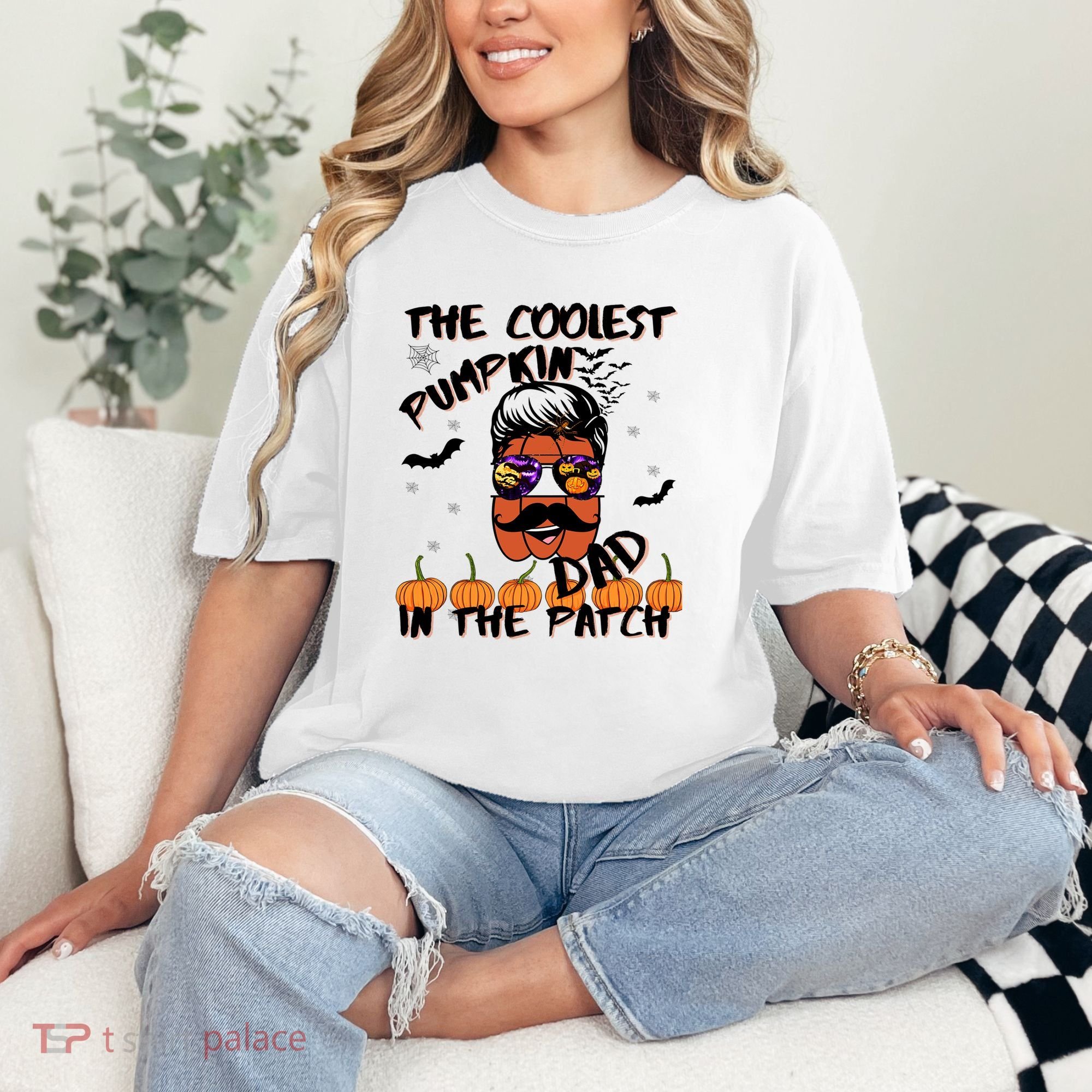 Coolest Pumpkin In The Patch Funny Halloween Dad Gift Cool Gift Comfort Colors T-Shirt