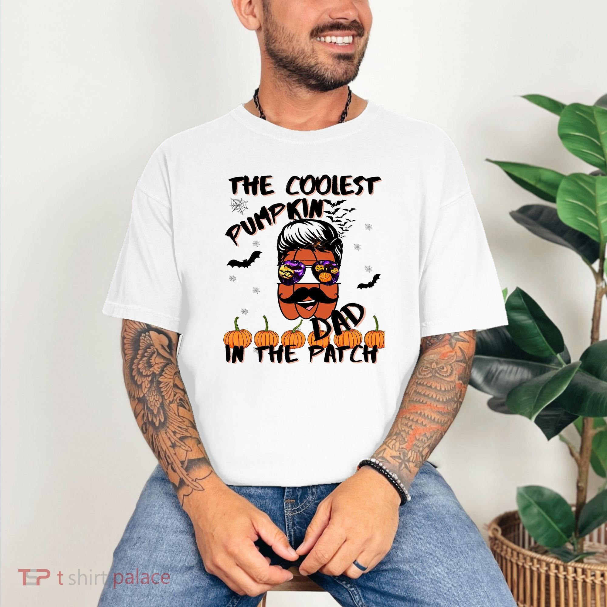 Coolest Pumpkin In The Patch Funny Halloween Dad Gift Cool Gift Comfort Colors T-Shirt