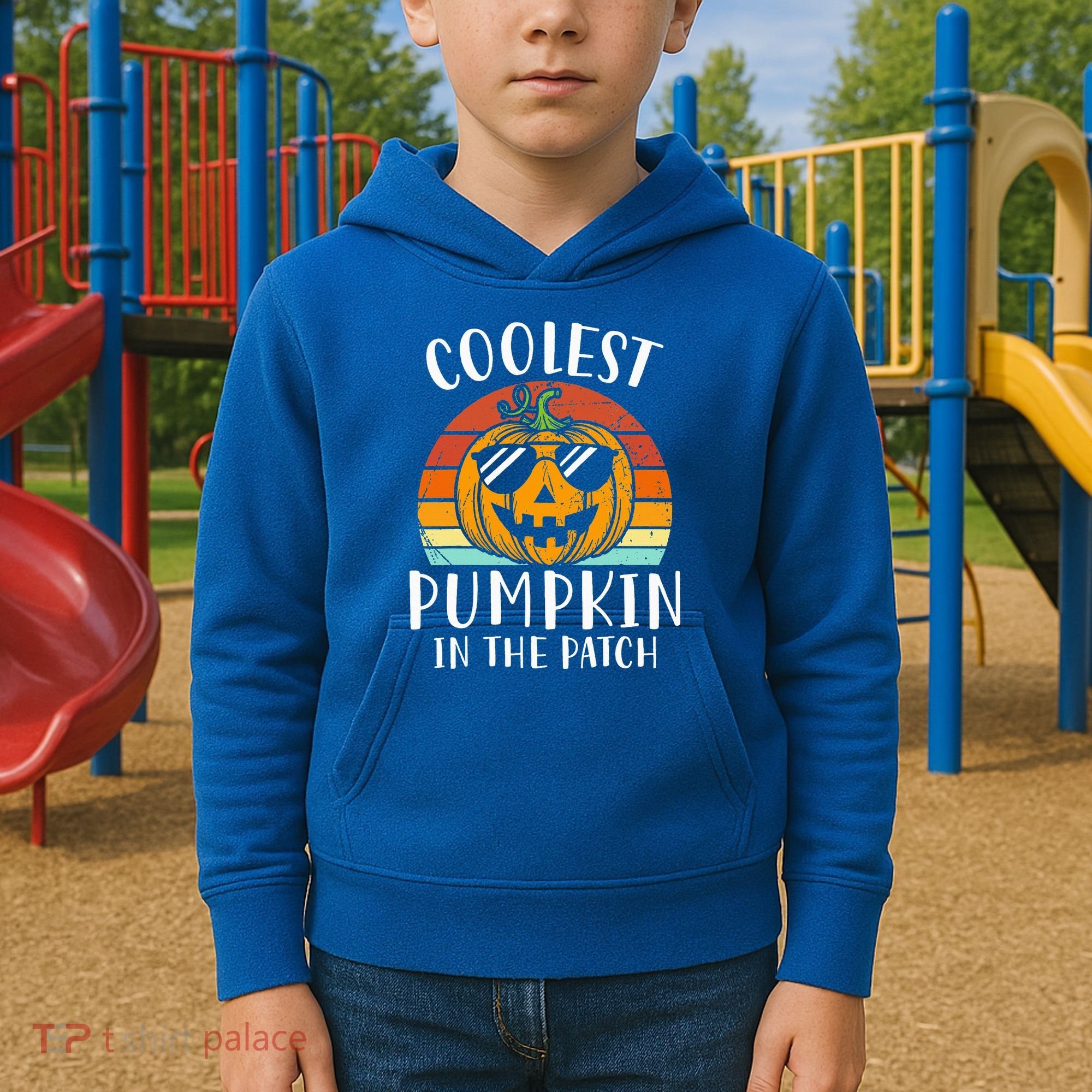 Coolest Pumpkin In The Patch Halloween Kids Hoodie