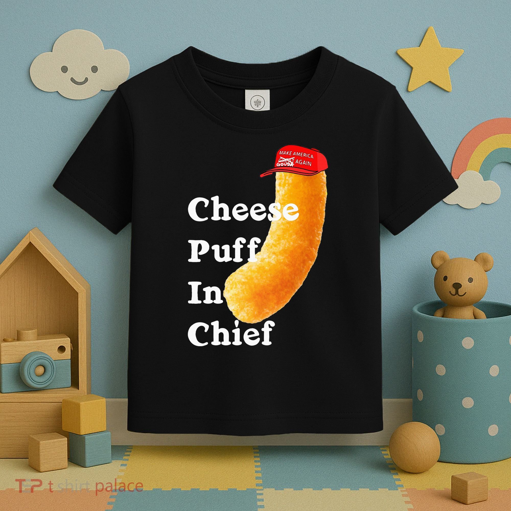 Cheese Puff In Chief Orange Trump Toddler T-Shirt