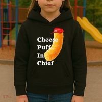 Cheese Puff In Chief Orange Trump Kids Hoodie thumb 3