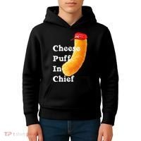 Cheese Puff In Chief Orange Trump Kids Hoodie thumb 4