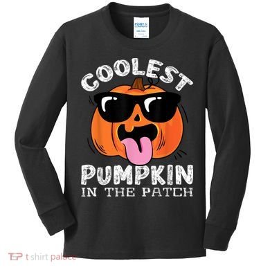 Coolest Pumpkin In The Patch Halloween Kids Long Sleeve Shirt
