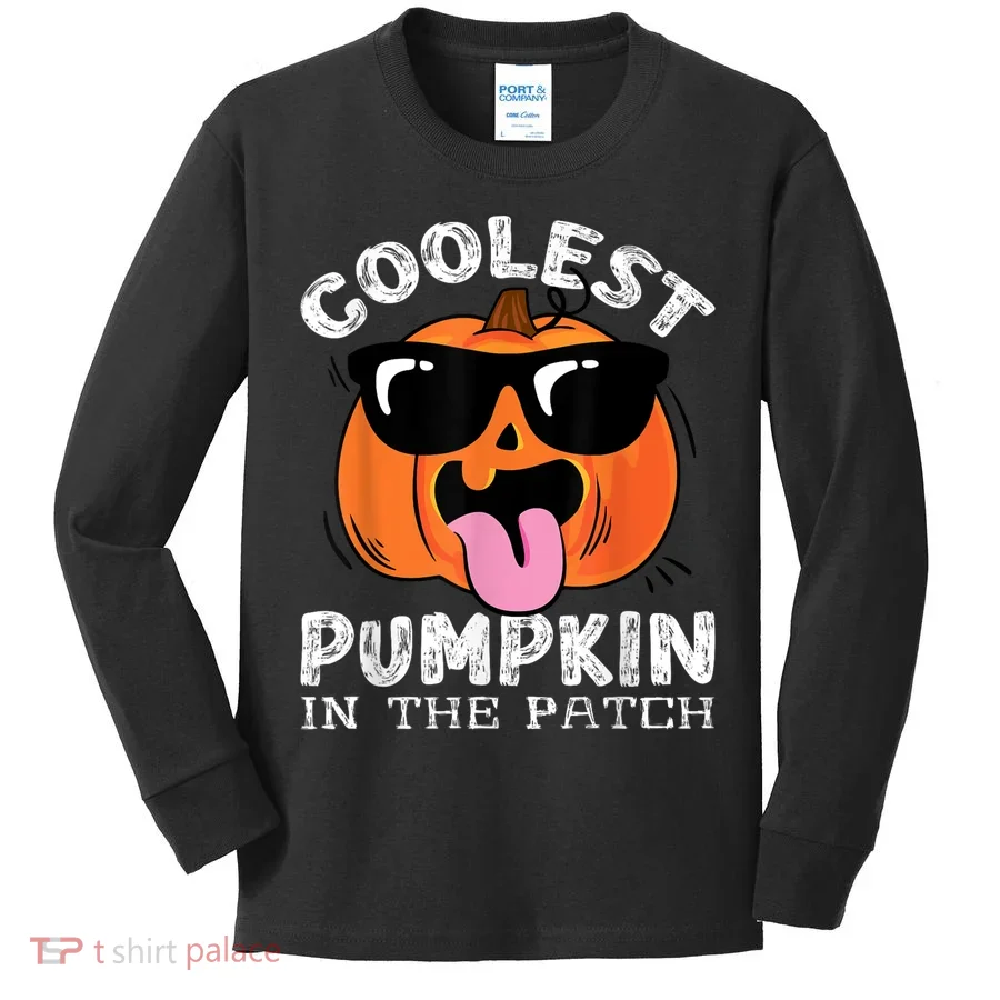 Coolest Pumpkin In The Patch Halloween Kids Long Sleeve Shirt