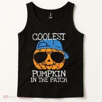 Coolest Pumpkin In The Patch Halloween Boy Girl Teens Tank Top thumb 2