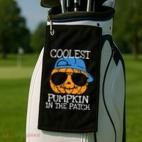 Coolest Pumpkin In The Patch Halloween Boy Girl Teens Golf Towel thumb 2