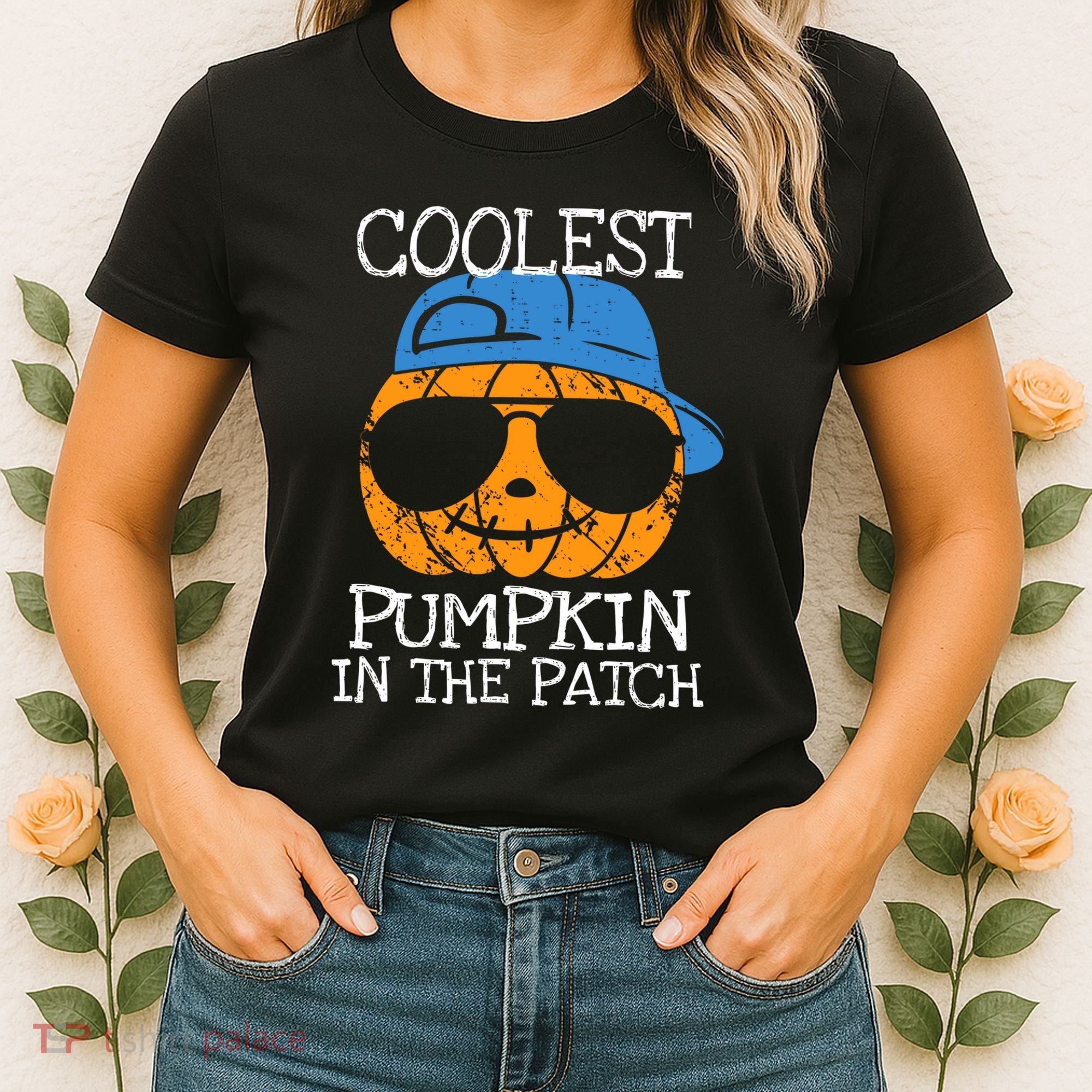 Coolest Pumpkin In The Patch Halloween Boy Girl Teens Women's T-Shirt