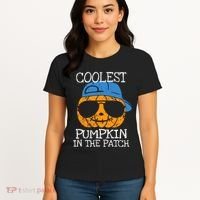 Coolest Pumpkin In The Patch Halloween Boy Girl Teens Women's T-Shirt thumb 4