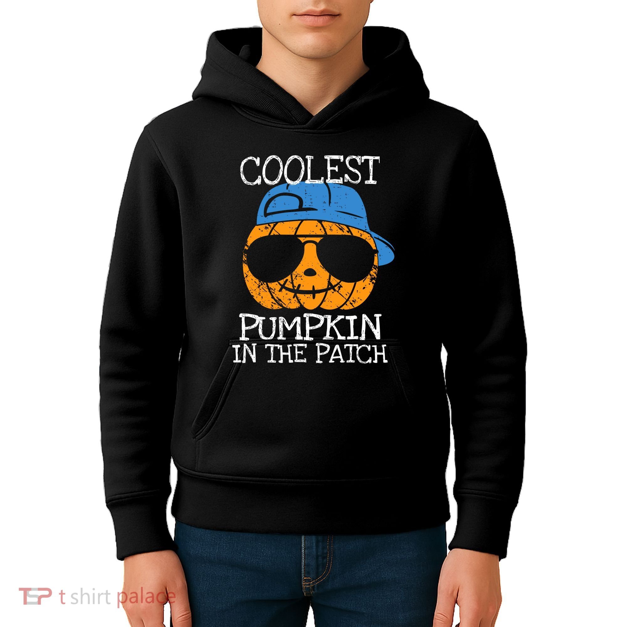 Coolest Pumpkin In The Patch Halloween Boy Girl Teens Kids Hoodie