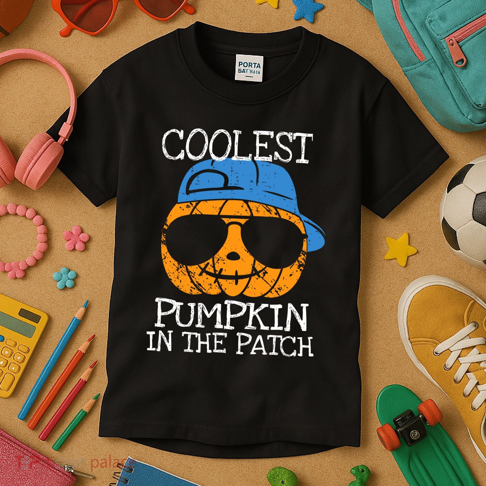 Coolest Pumpkin In The Patch Halloween Boy Girl Teens Kids T-Shirt