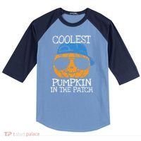 Coolest Pumpkin In The Patch Halloween Boy Girl Teens Raglan Baseball Sleeve Shirt thumb 0