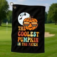 Coolest Pumpkin In The Patch Adorable Halloween Golf Towel thumb 1