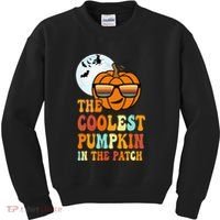 Coolest Pumpkin In The Patch Adorable Halloween Kids Sweatshirt thumb 0