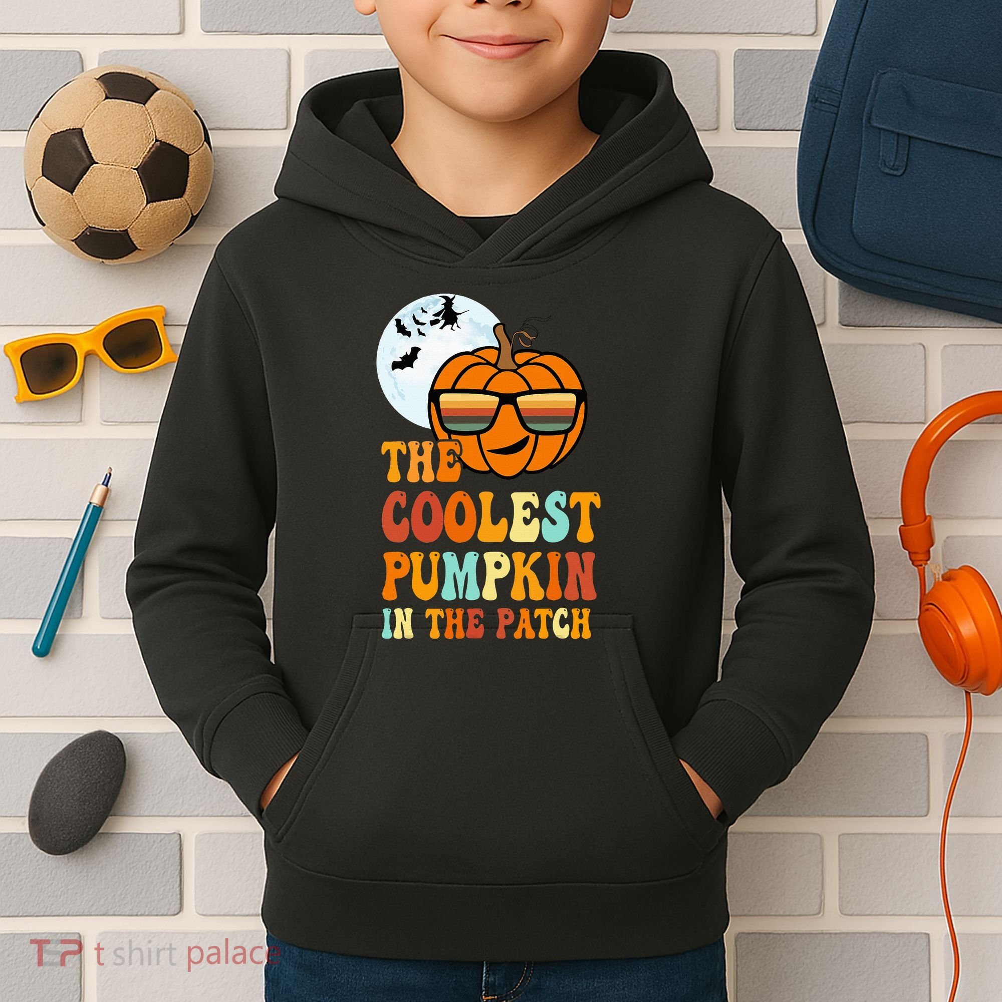 Coolest Pumpkin In The Patch Adorable Halloween Kids Hoodie