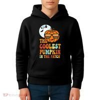 Coolest Pumpkin In The Patch Adorable Halloween Kids Hoodie thumb 4