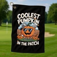 Coolest Pumpkin In The Patch Cute Gift Golf Towel thumb 1
