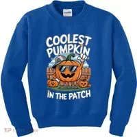 Coolest Pumpkin In The Patch Cute Gift Kids Sweatshirt thumb 0