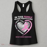 Cute Pink In This Family No One Fights Alone Breast Cancer Awareness For Women Women's Tank Top thumb 3