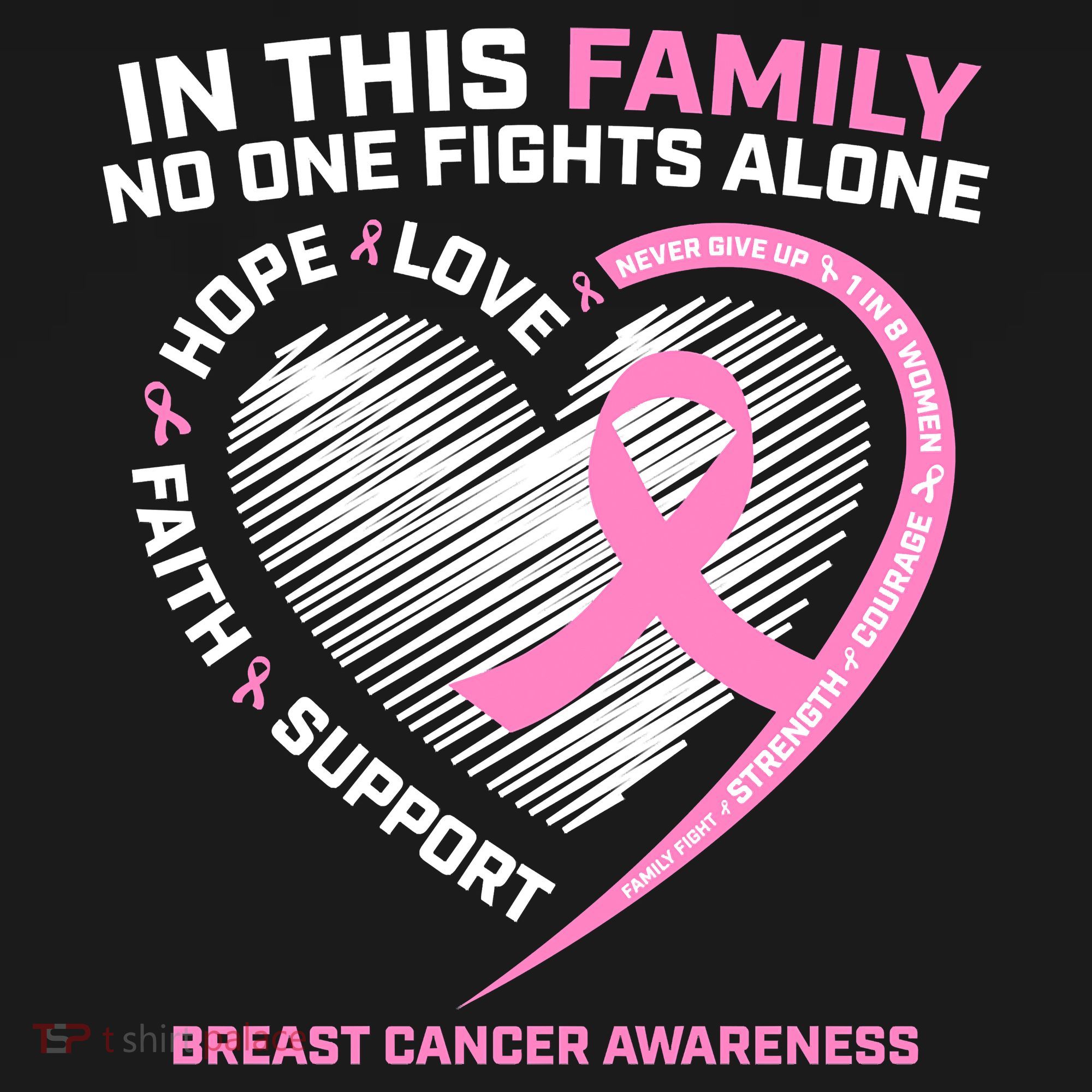 Cute Pink In This Family No One Fights Alone Breast Cancer Awareness For Women Women's Tank Top