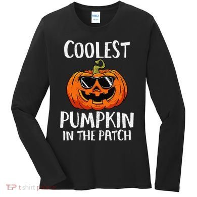 Coolest Pumpkin In The Patch Funny Halloween Gift Women's Long Sleeve Shirt