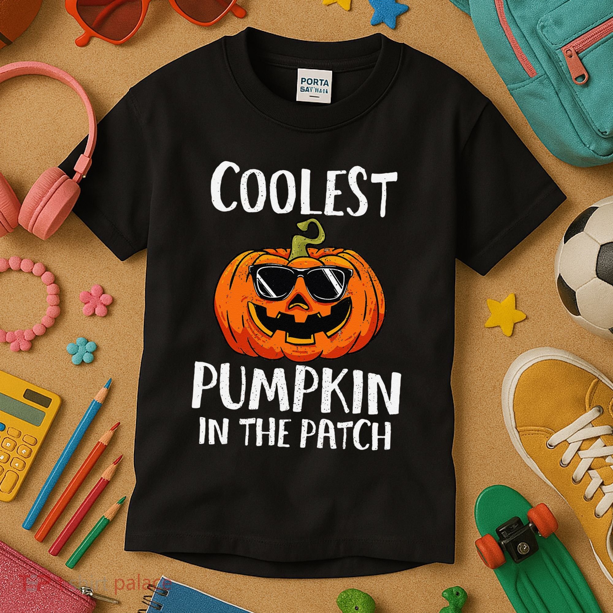 Coolest Pumpkin In The Patch Funny Halloween Gift Kids T-Shirt