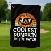 Coolest Pumpkin In The Patch Halloween Golf Towel thumb 1
