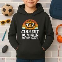 Coolest Pumpkin In The Patch Halloween Kids Hoodie thumb 2