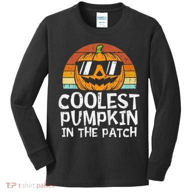 Coolest Pumpkin In The Patch Halloween Kids Long Sleeve Shirt