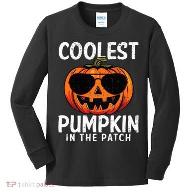 Coolest Pumpkin In The Patch Halloween Kids Kids Long Sleeve Shirt