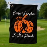 Coolest Pumpkin In The Patch Halloween Costumes Bigfoot Golf Towel thumb 1