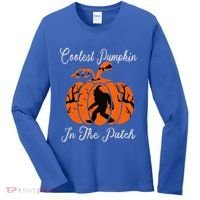 Coolest Pumpkin In The Patch Halloween Costumes Bigfoot Women's Long Sleeve Shirt thumb 0