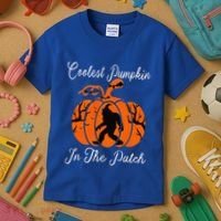 Coolest Pumpkin In The Patch Halloween Costumes Bigfoot Kids T-Shirt thumb 3