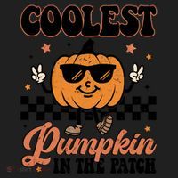 Coolest Pumpkin In The Patch Fall Vibes Retro Halloween Autumn Women's Sweatshirt thumb 2