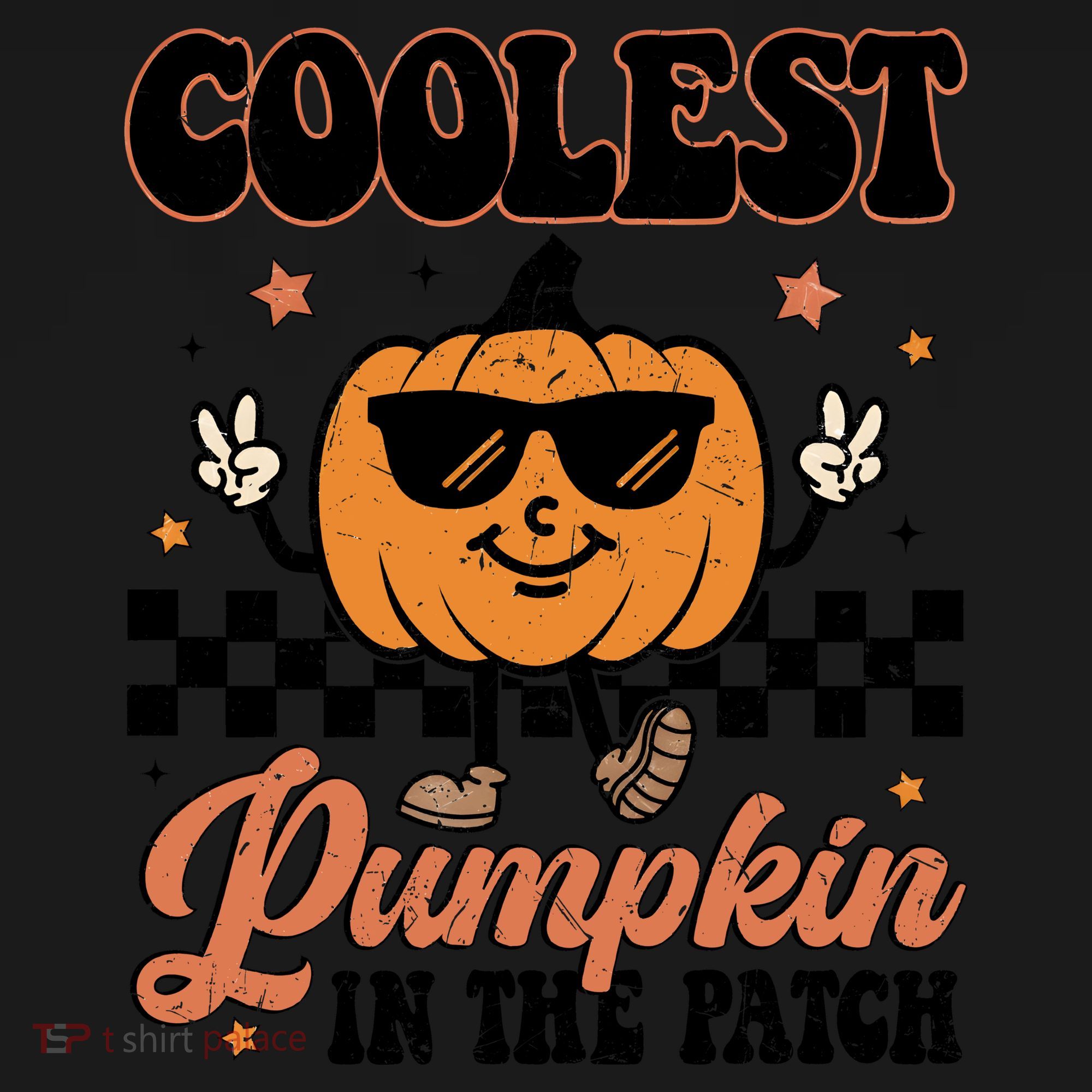 Coolest Pumpkin In The Patch Fall Vibes Retro Halloween Autumn Women's Tank Top