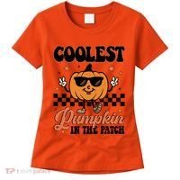 Coolest Pumpkin In The Patch Fall Vibes Retro Halloween Autumn Women's T-Shirt thumb 0