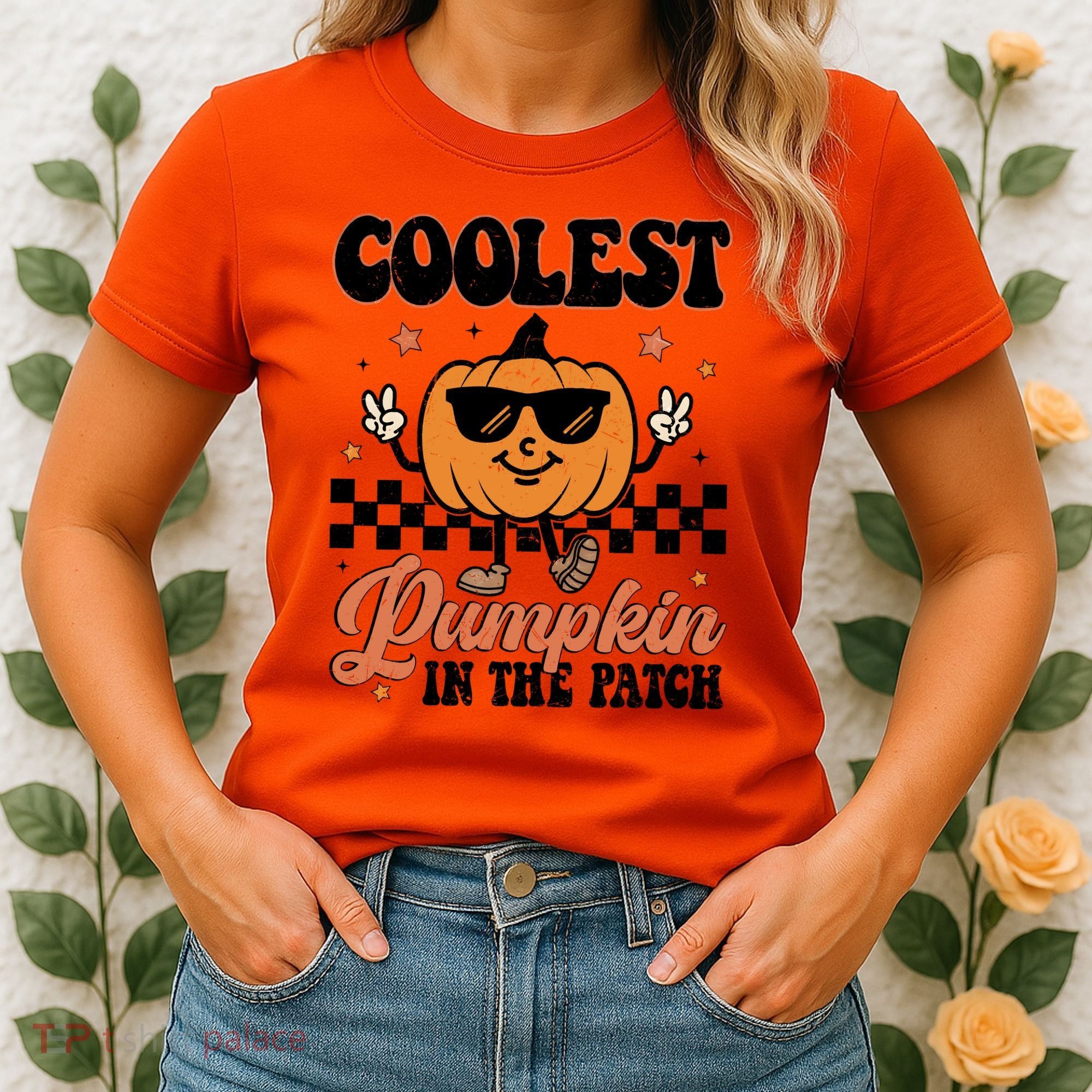 Coolest Pumpkin In The Patch Fall Vibes Retro Halloween Autumn Women's T-Shirt