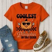 Coolest Pumpkin In The Patch Fall Vibes Retro Halloween Autumn Women's T-Shirt thumb 3