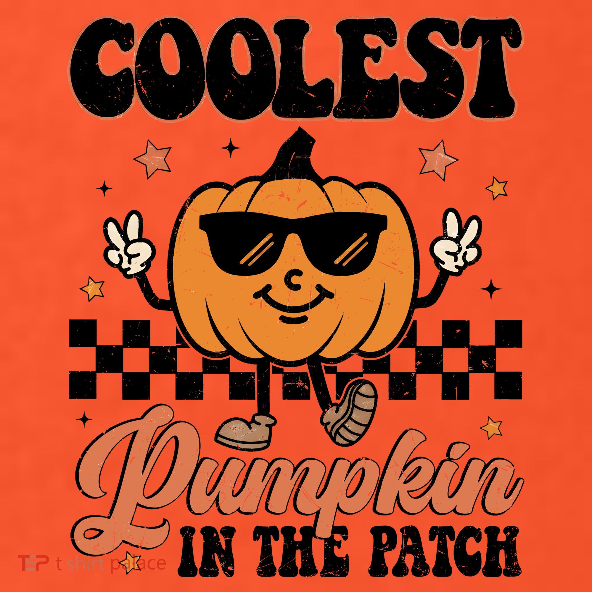 Coolest Pumpkin In The Patch Fall Vibes Retro Halloween Autumn Women's T-Shirt