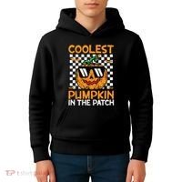 Coolest Pumpkin In The Patch Outfit Halloween Kids Hoodie thumb 4