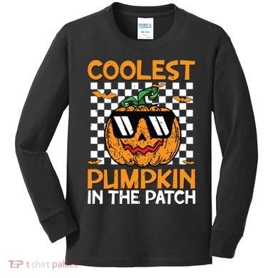Coolest Pumpkin In The Patch Outfit Halloween Kids Long Sleeve Shirt