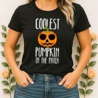 Coolest Pumpkin In The Patch Funny Halloween Party Cute Women's T-Shirt thumb 2