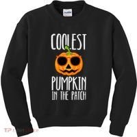 Coolest Pumpkin In The Patch Funny Halloween Party Cute Kids Sweatshirt thumb 0