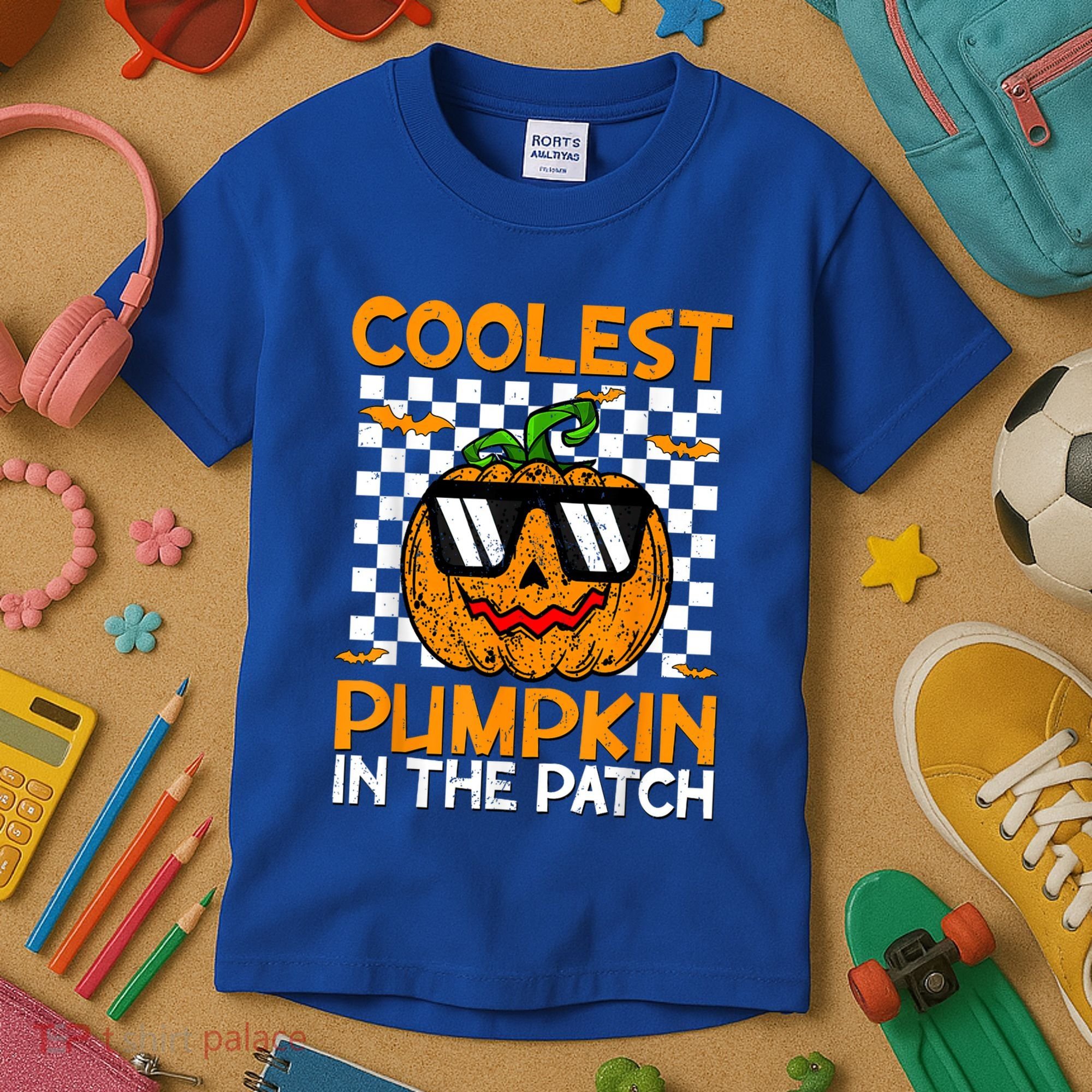 Coolest Pumpkin In The Patch Outfit Halloween Kids T-Shirt