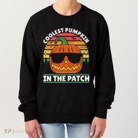 Coolest Pumpkin In The Patch Boy Retro Groovy Halloween Women's Sweatshirt thumb 0
