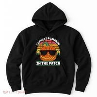 Coolest Pumpkin In The Patch Boy Retro Groovy Halloween Hoodie thumb 0