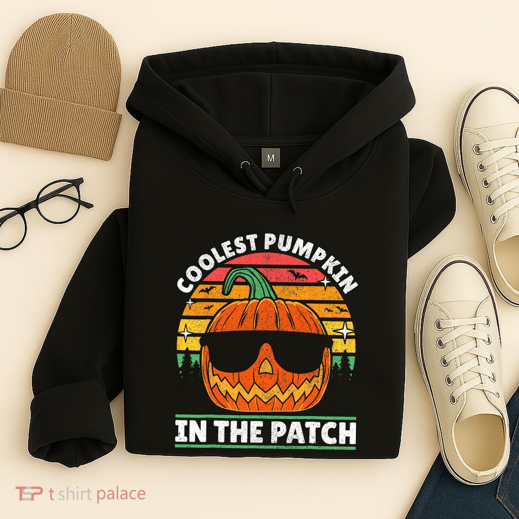 Coolest Pumpkin In The Patch Boy Retro Groovy Halloween Hoodie