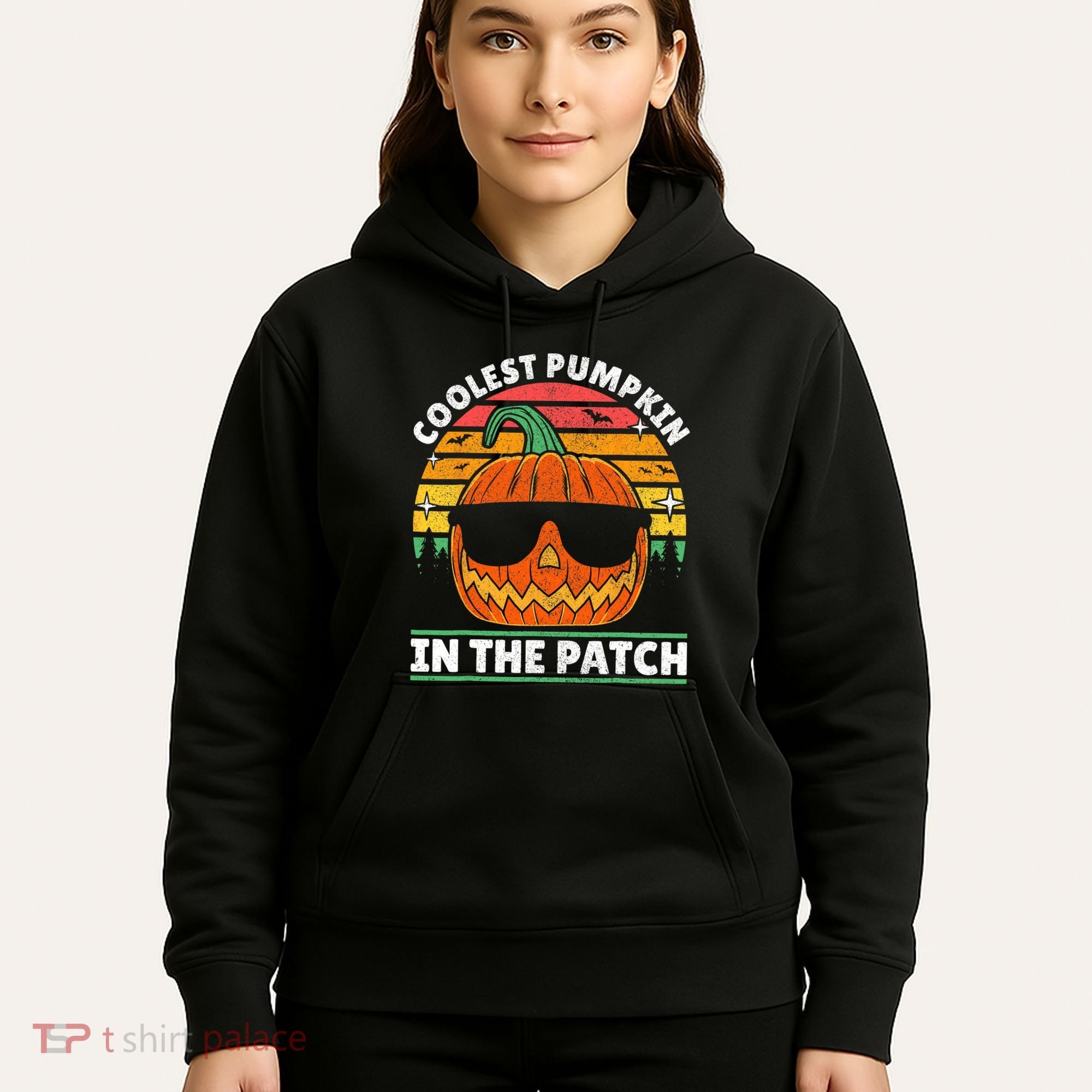 Coolest Pumpkin In The Patch Boy Retro Groovy Halloween Hoodie