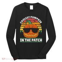 Coolest Pumpkin In The Patch Boy Retro Groovy Halloween Long Sleeve Shirt thumb 0